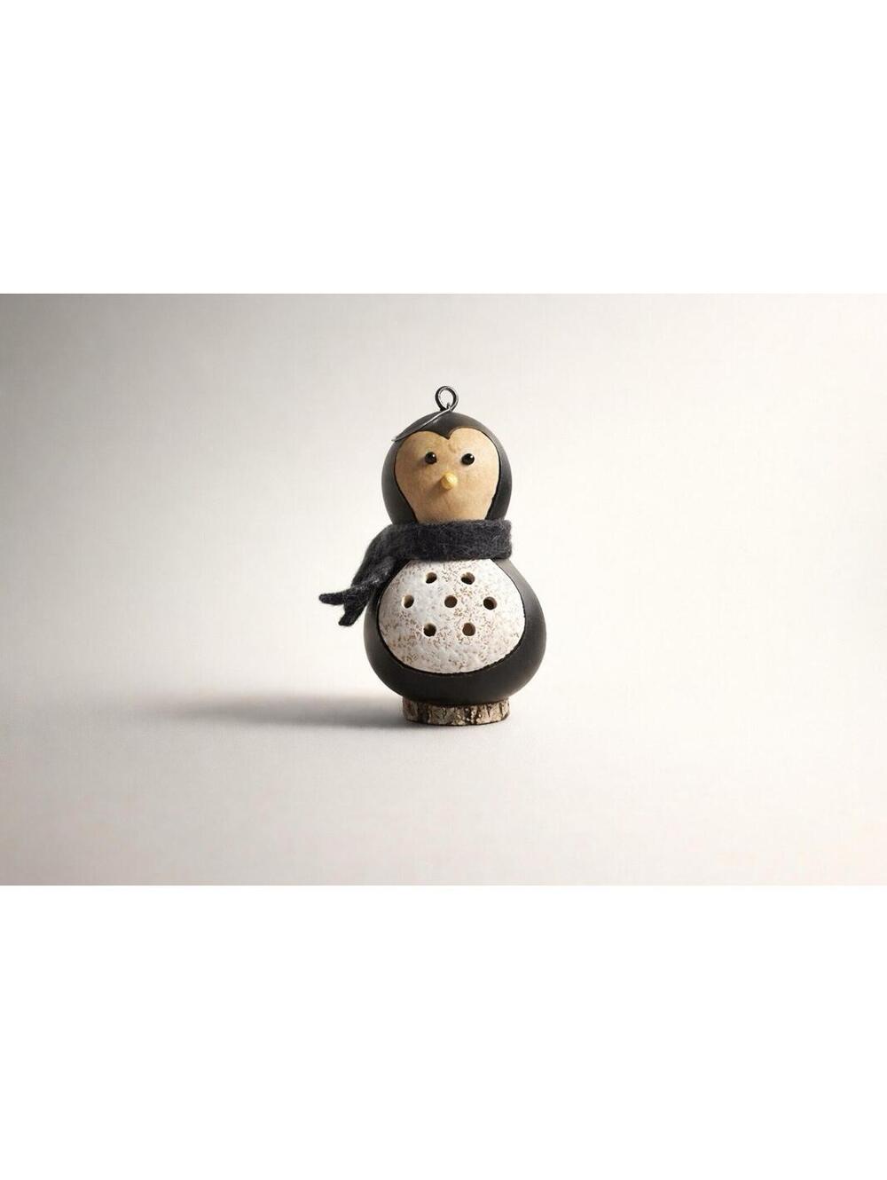 Handcrafted Wooden Penguin Figurine by Marie Spangli